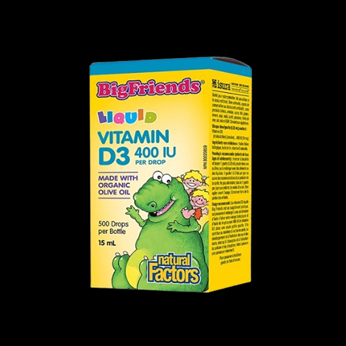 Natural Factors BigFriends Liquid Vitamin D3 for Kids 400 IU