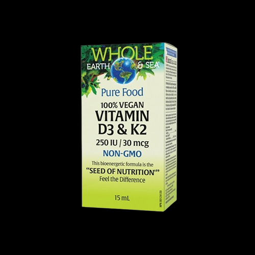 Natural Factors Whole Earth and Sea® Vitamin D3 250 IU + K2 30 mcg