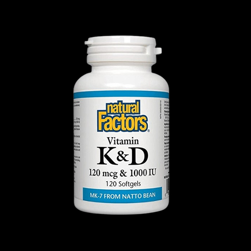 Natural Factors Vitamin K2 MK-7 120 mcg with Vitamin D 1000 IU