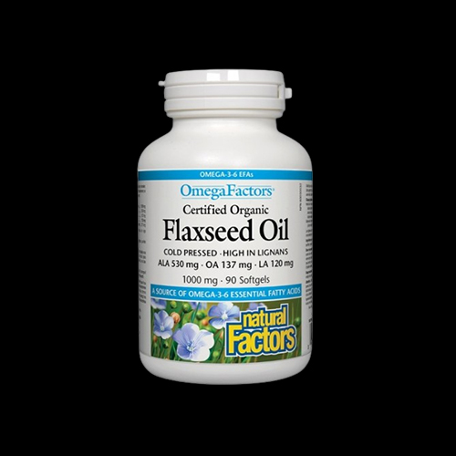 Natural Factors Certified Organic Flaxseed Oil 1000 mg