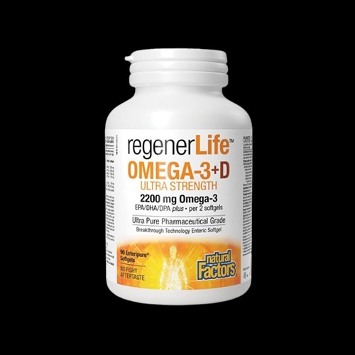 Natural Factors RegenerLife Omega-3 2200mg + Vitamin D Ultra Strength
