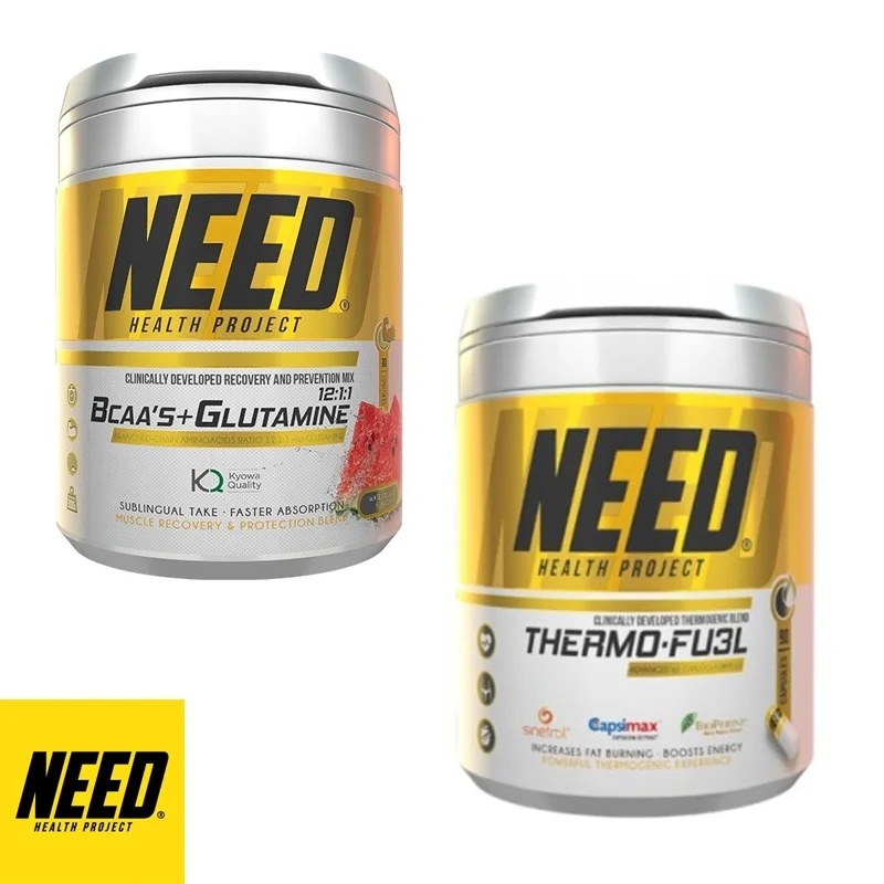 NEED Health Project 1+1 FREE BCAAS & GLUTAMINE 300 g + NEED THERMO-FU3L 90 capsules