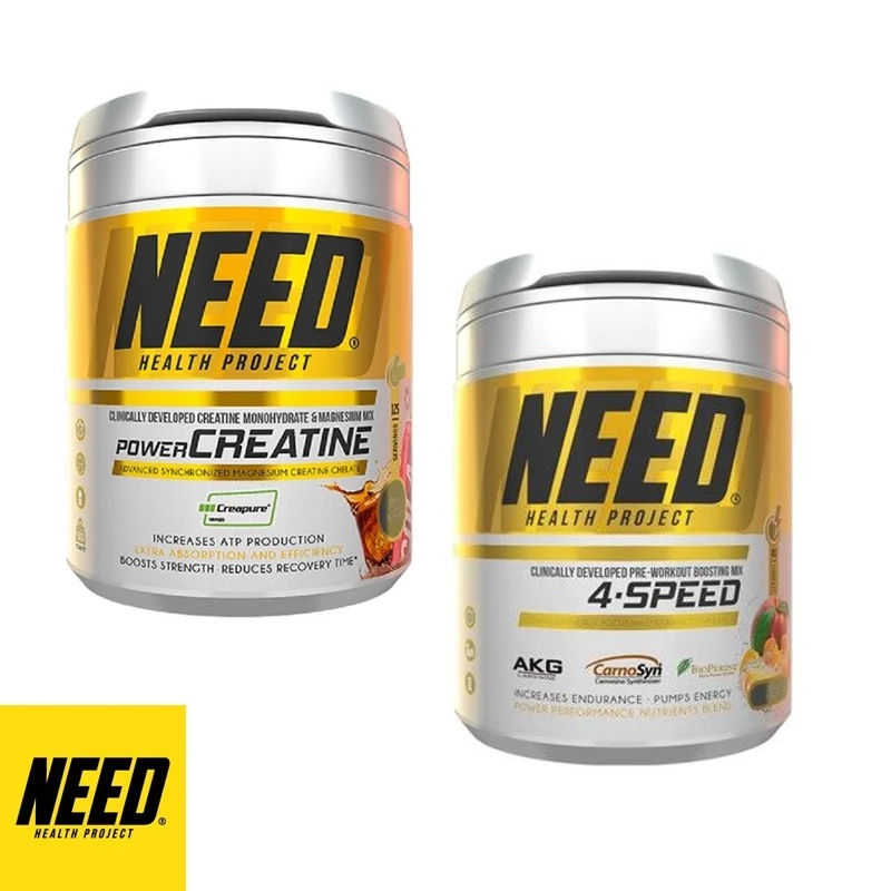 NEED Health Project 1+1 FREE NEED POWER CREATINE 500 g + NEED 4 SPEED 300 g