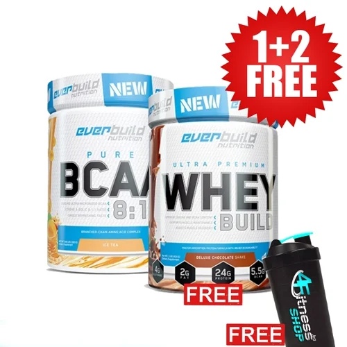 Everbuild 1+2 FREE BCAA 8:1:1 300g / 55 doses + Ultra Premium Whey Build 454g