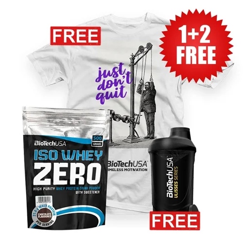 Biotech USA 1+2 FREE Iso Whey Zero 454 g + Shaker + T-shirt