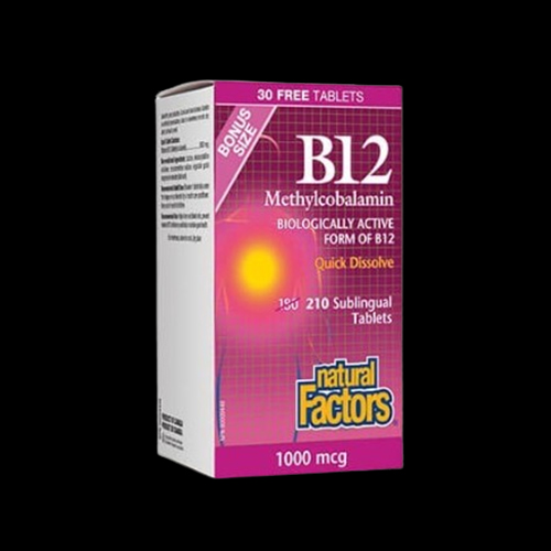 Natural Factors Vitamin B12 Methylcobalamin 1000 mg / 180+30 tablets