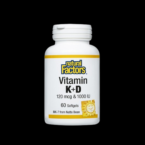 Natural Factors Vitamin K & D 120 mg & 1000IU