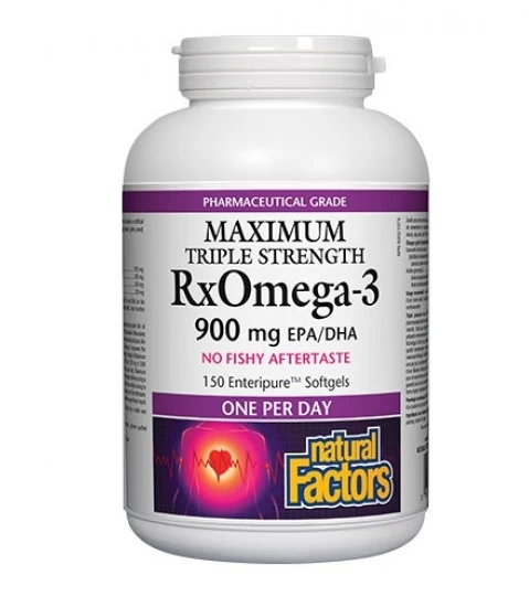 Natural Factors RX Omega 3 Triple Strength 900mg / 150 gel capsules