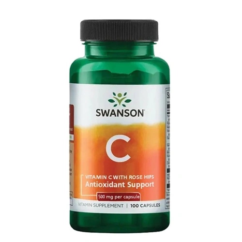 Swanson Vitamin C With Rose Hips 500 mg - 100 capsules