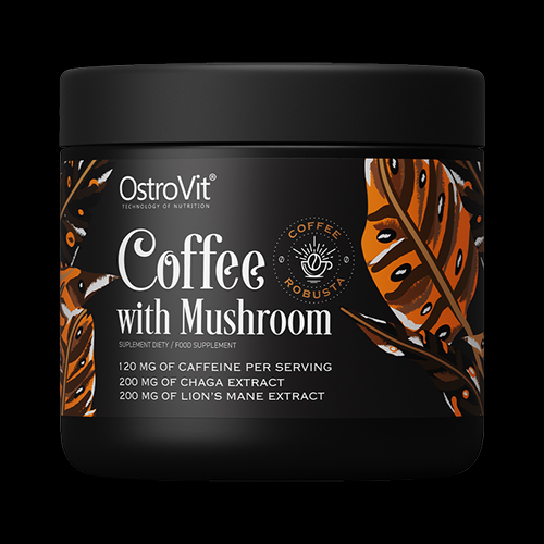 Ostrovit Coffee with Mushroom | Natural Robusta with Chaga, Lions Mane, Caffeine & L-Theanine