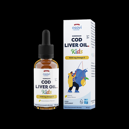 Osavi Norwegian Cod Liver Oil Kids | Lemon Flavored Liquid Omega Drops
