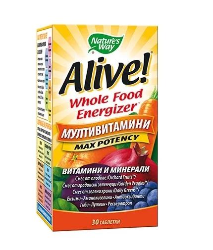 Natures Way Alive Whole Food Energizer Multi-Vitamins / 30 tablets