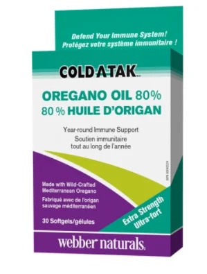 Webber Naturals Cold-A-Tak® Oregano Oil Extra Strength / Oregano Oil / 80% Carvacrol)