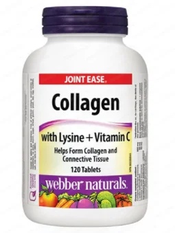 Webber Naturals Collagen with Lysine + Vitamin C / 120Tabs.