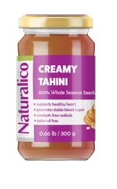 Naturalico Creamy Tahini 100% Sesame 300 g Peeled Sesame Tahini - white