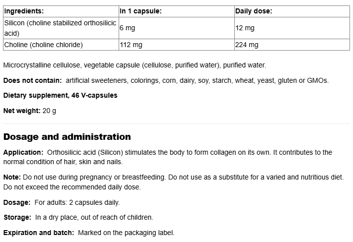 Natural Factors BioSil™ Hair, Skin & Nails-factsheets