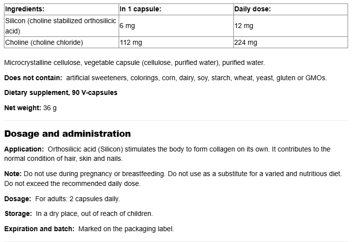 Natural Factors BioSil™ Hair, Skin & Nails-factsheets