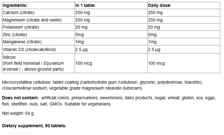 Natural Factors Calcium & Magnesium Citrate with D3-factsheets