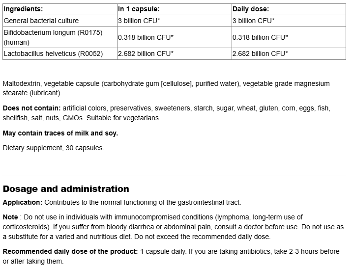 Natural Factors Calm Biotic® 3 Billion Live Probiotic Cultures, 2 Strains-factsheets