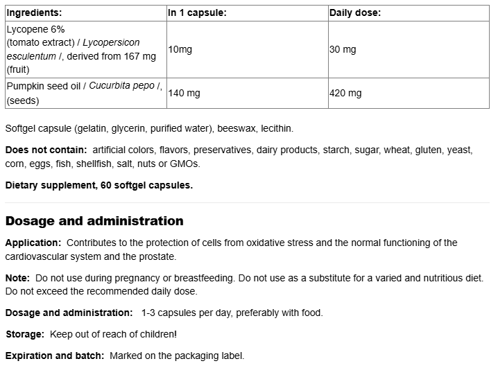 Natural Factors Lycopene 10 mg-factsheets