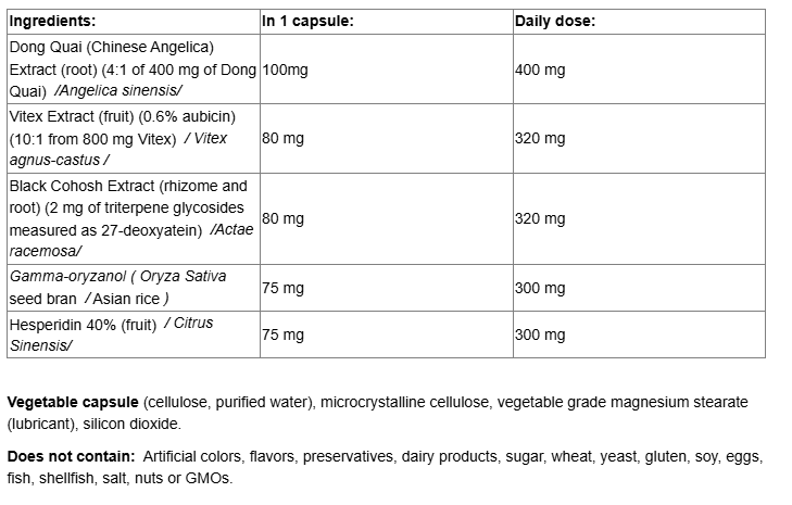 Natural Factors MenoSense® WomenSense® Menopause formula-factsheets
