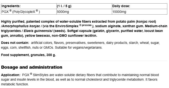 Natural Factors PGX® SlimStyles®-factsheets