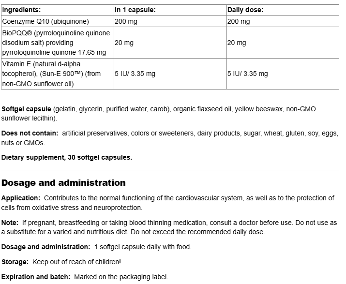 Natural Factors PQQ-10 200 mg-factsheets