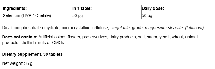 Natural Factors Selenium 50 mcg-factsheets