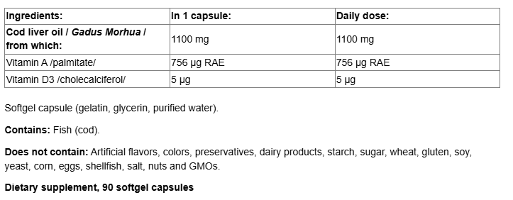 Natural Factors Super Cod Liver Oil-factsheets