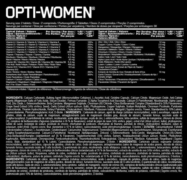 Optimum Nutrition Opti-Women EU-factsheets