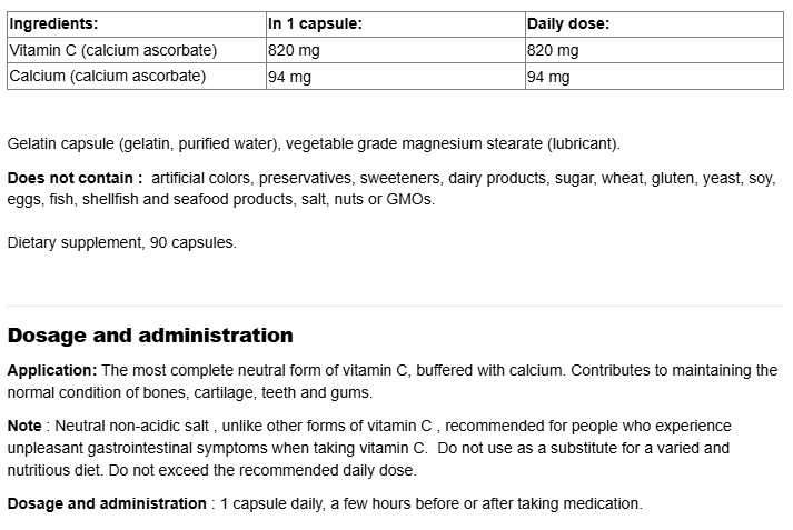 Natural Factors Vitamin C 1000 mg | Calcium Ascorbate Caps-factsheets