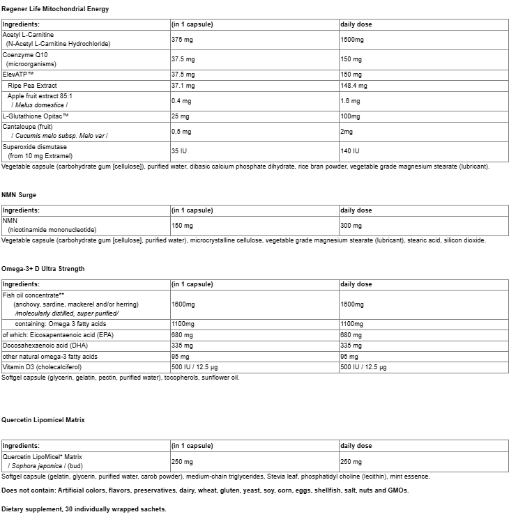 Natural Factors Rеgener Life™ Longevity-factsheets