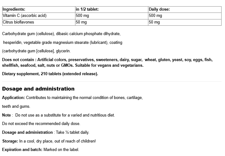 Natural Factors Vitamin C 1000mg Timed Release-factsheets