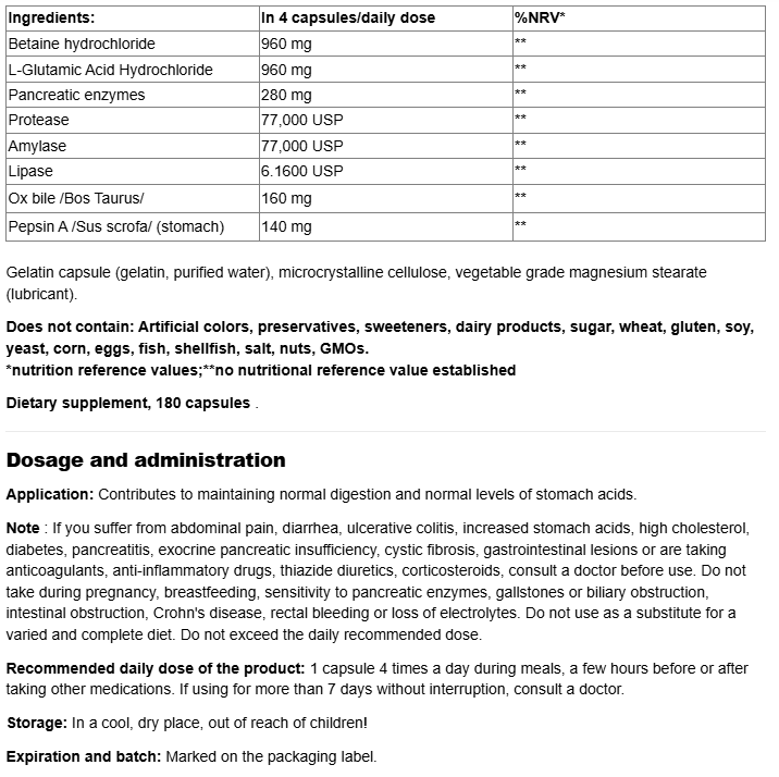 Natural Factors BioDigest Pancreatic Enzymes-factsheets