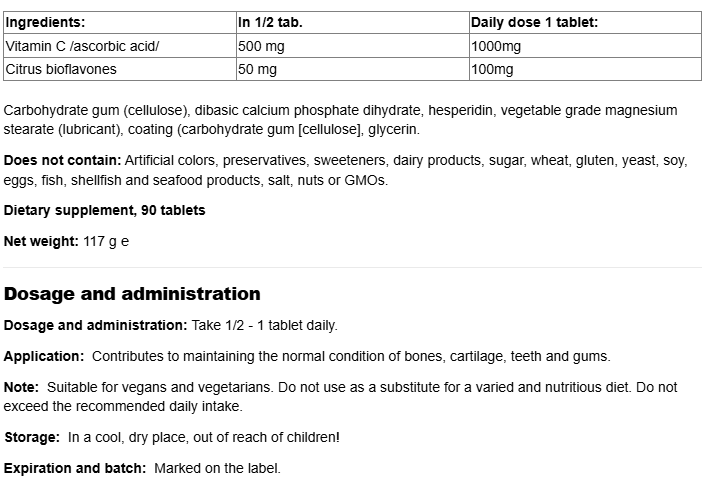 Natural Factors Vitamin C 1000mg Time Release-factsheets