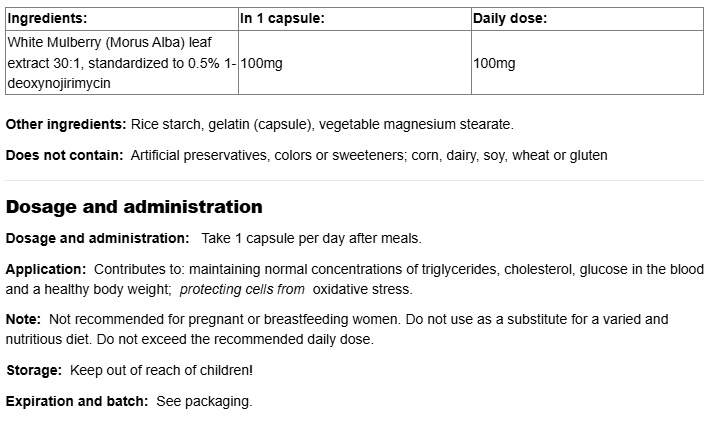 Natural Factors WellBetX Mulberry Extract 100mg-factsheets