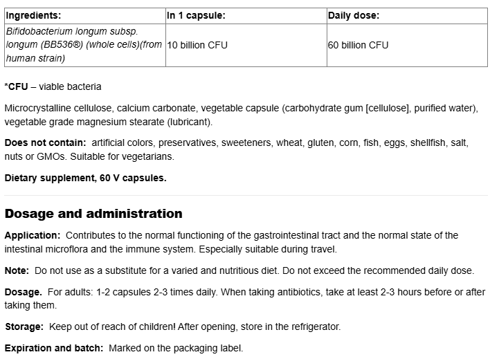 Natural Factors Travel Biotic 10 Billion Live Probiotic Cultures-factsheets