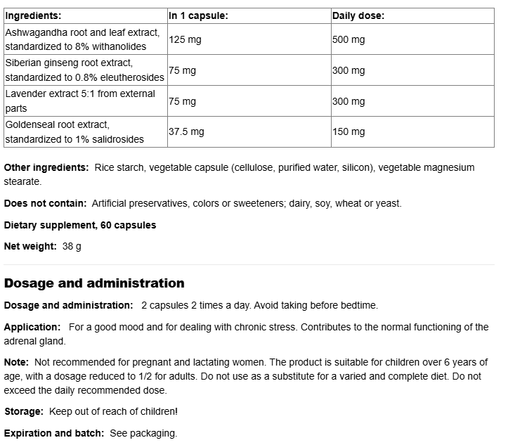 Natural Factors Stress - Relax Serenity Formula-factsheets