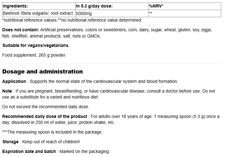 Webber Naturals Beet Root-factsheets