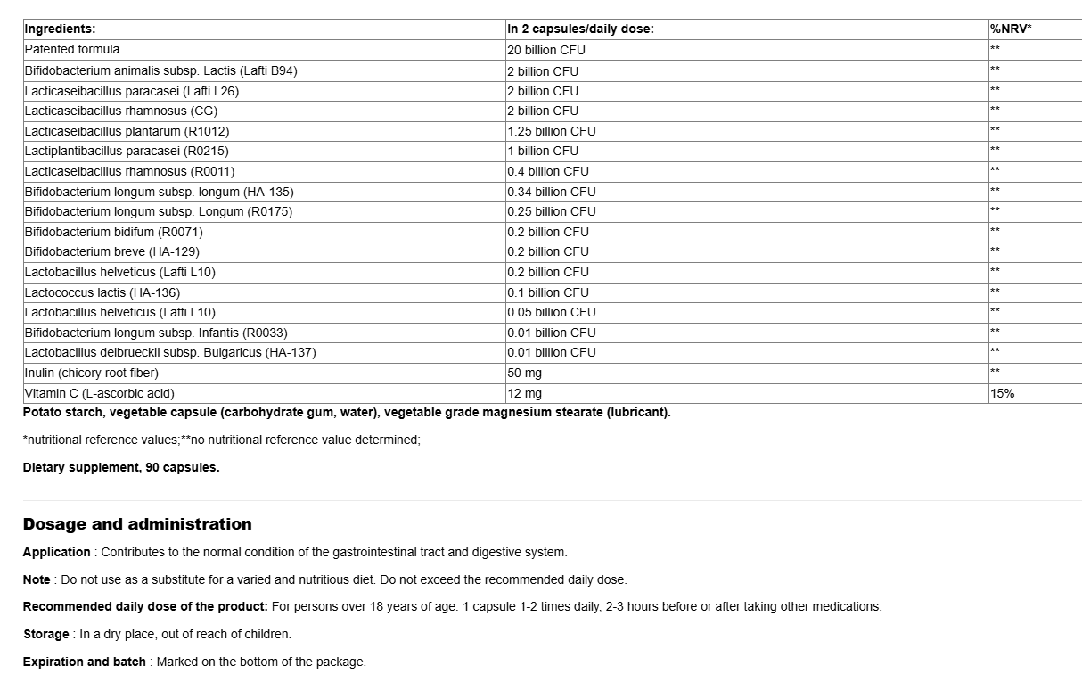 Webber Naturals Probiotic 10 Billion plus Prebiotic-factsheets