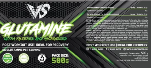 V-SHAPE SUPPS L-Glutamine Micronized Ultra Filtered-factsheets