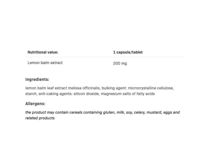 SFD Lemon Balm (Melisa)-factsheets