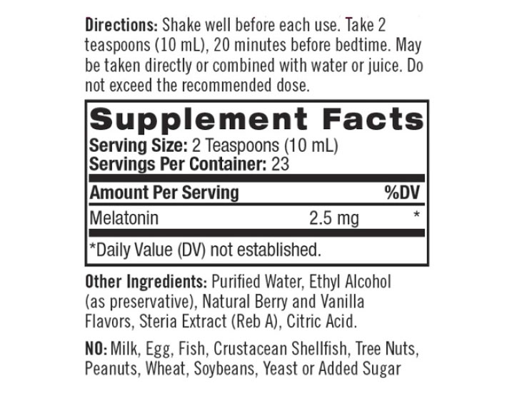 Natrol Melatonin 2.5mg - Liquid-factsheets