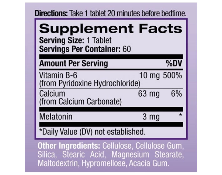 Natrol Melatonin 3mg-factsheets