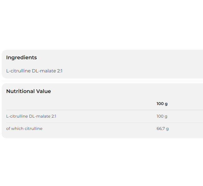 NUTREND Citrulline Malate-factsheets