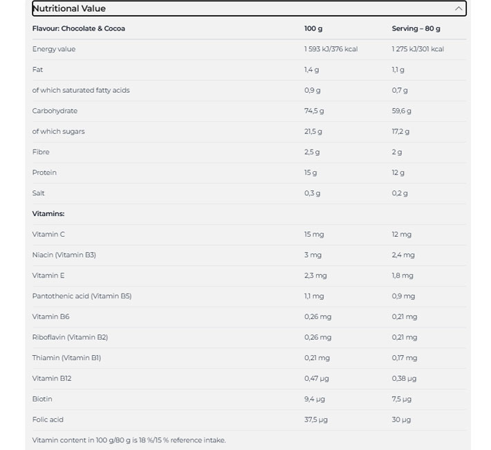 NUTREND Mass Core-factsheets