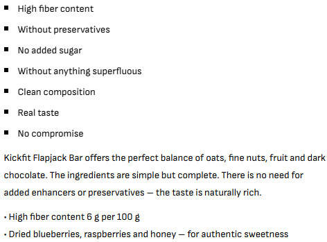 KICKFIT Flapjack Choco Almond Berry-factsheets