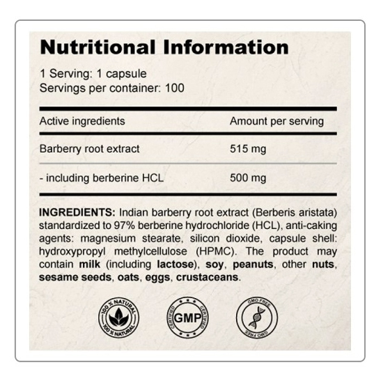 True Health Berberine HCL 500mg-factsheets