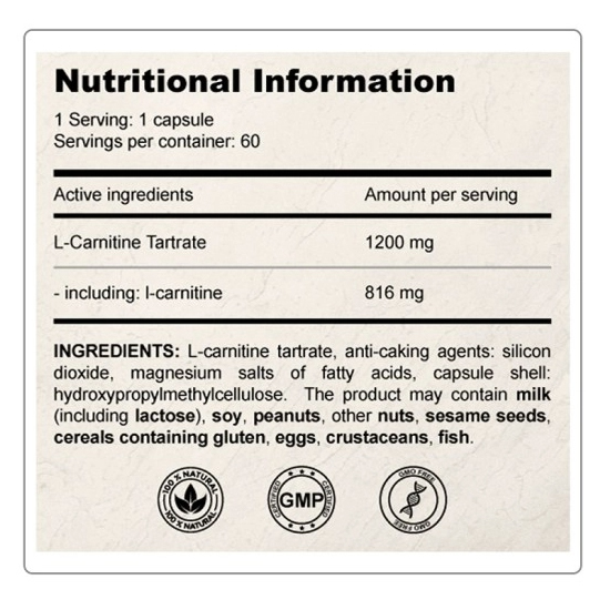 True Health L-Carnitine 1200mg-factsheets
