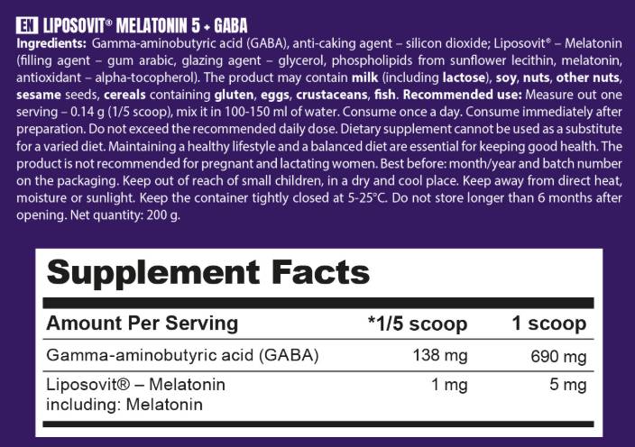 Hero.Lab Melatonin 5 Liposovit + GABA-factsheets